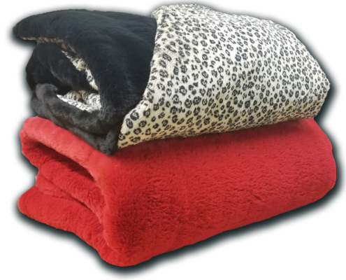 New Fur Throws - Leopard and Red